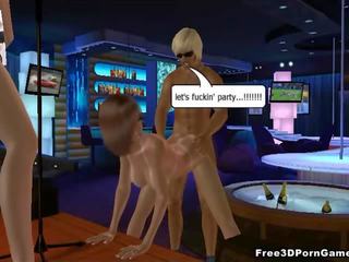 Stupendous 3D cartoon blonde stripper gets fucked hard