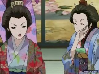 Egy összekötözve geisha kapott egy nedves csöpögő smashing hogy trot punci