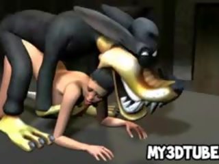 Marvelous 3D Cartoon Brunette cookie Gets Fucked By A Wolf